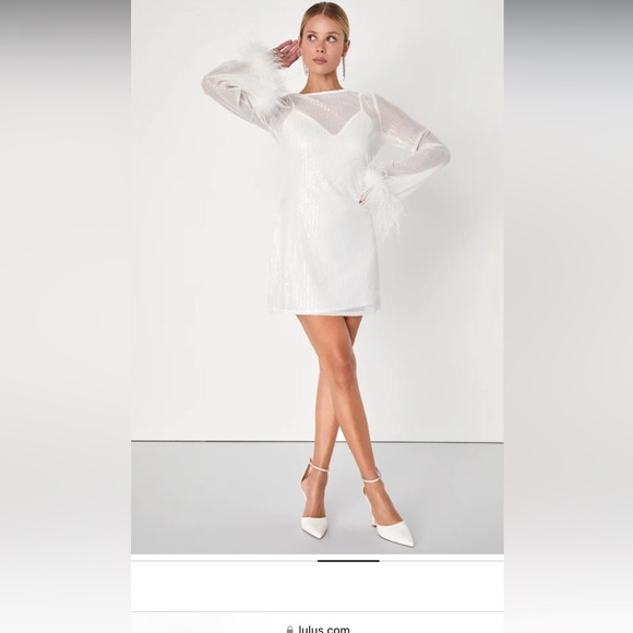 Lulu’s Sequin White Dress - Picture 5 of 5